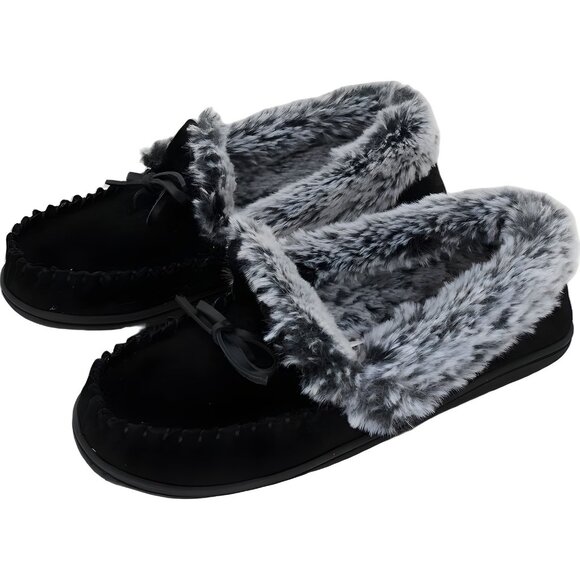 Charter Club Dorenda Moccasin Slippers Black Cozy Lined Women's US 8M - Picture 2 of 6